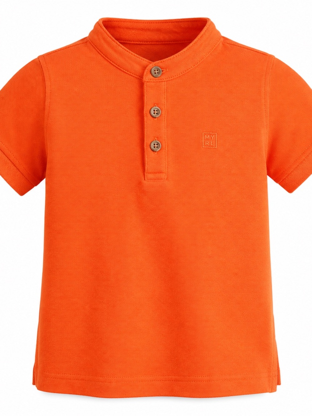 Mayoral Orange Short-Sleeve Henley Polo